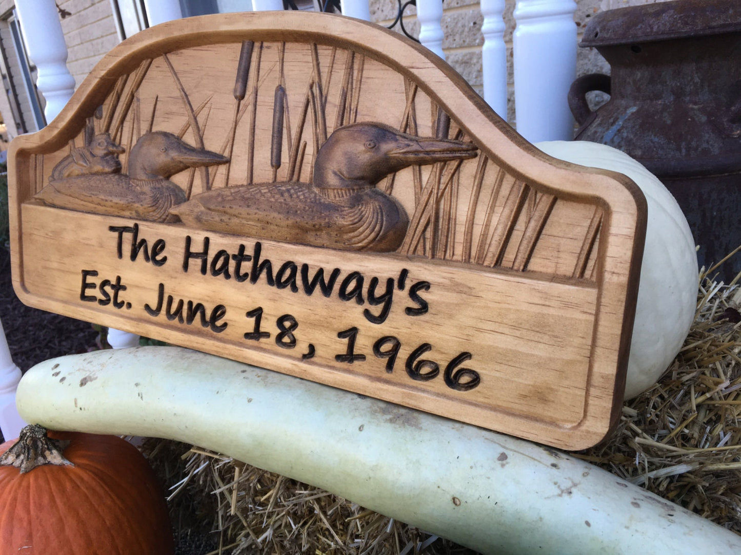 Personalized Loon Wood Sign Camping Cabin Lake Home Decor Rustic Custom Sign Wood Sign Anniversary Christmas Wedding Birthday Fathers Day
