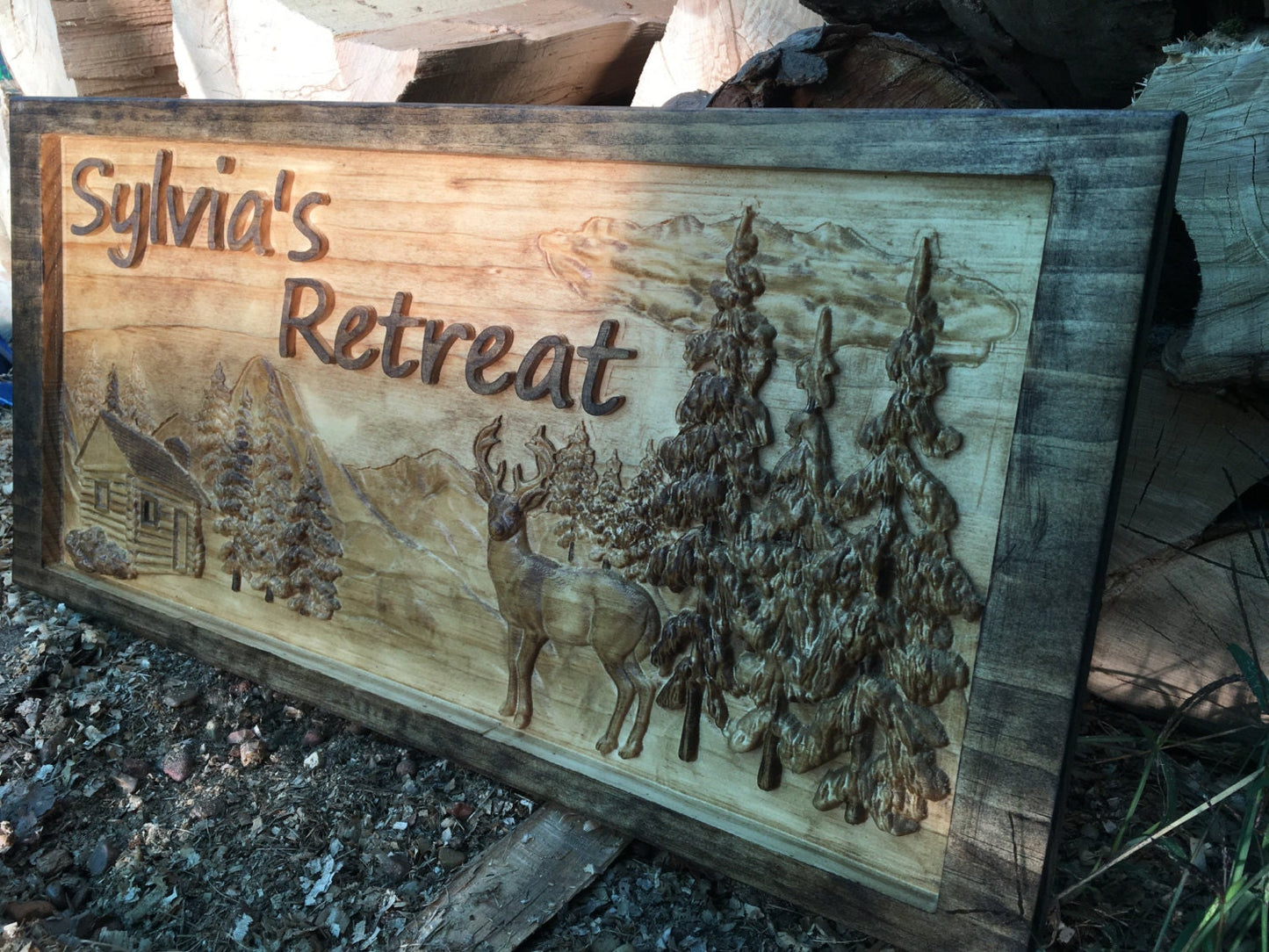 Cabin Sign, Mountains, Deer, Cabin Decor, Cabin Signs, Mountain Life, Wood Sign, Hunting Cabin, Log Cabin, Country Decor, Country Sign