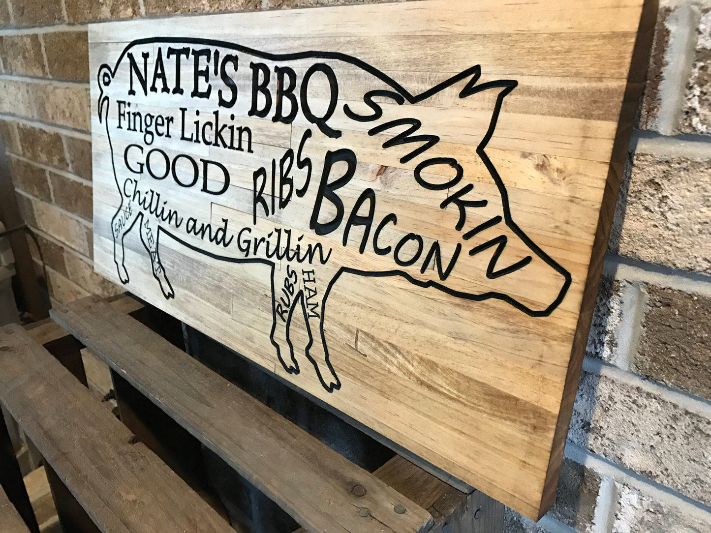 BBQ Sign, BBQ Theme, BBQ Decor, Barbecue Sign, Summer Time, Backyard, Fathers Day, Grill Master, Man Cave Sign, Gift for Dad, Rustic Sign