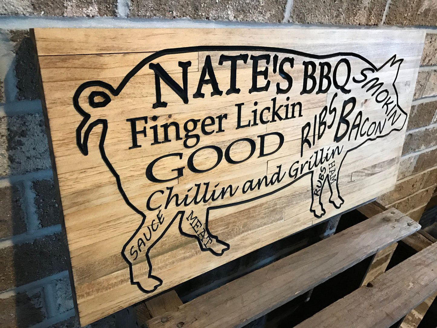 BBQ Sign, BBQ Theme, BBQ Decor, Barbecue Sign, Summer Time, Backyard, Fathers Day, Grill Master, Man Cave Sign, Gift for Dad, Rustic Sign