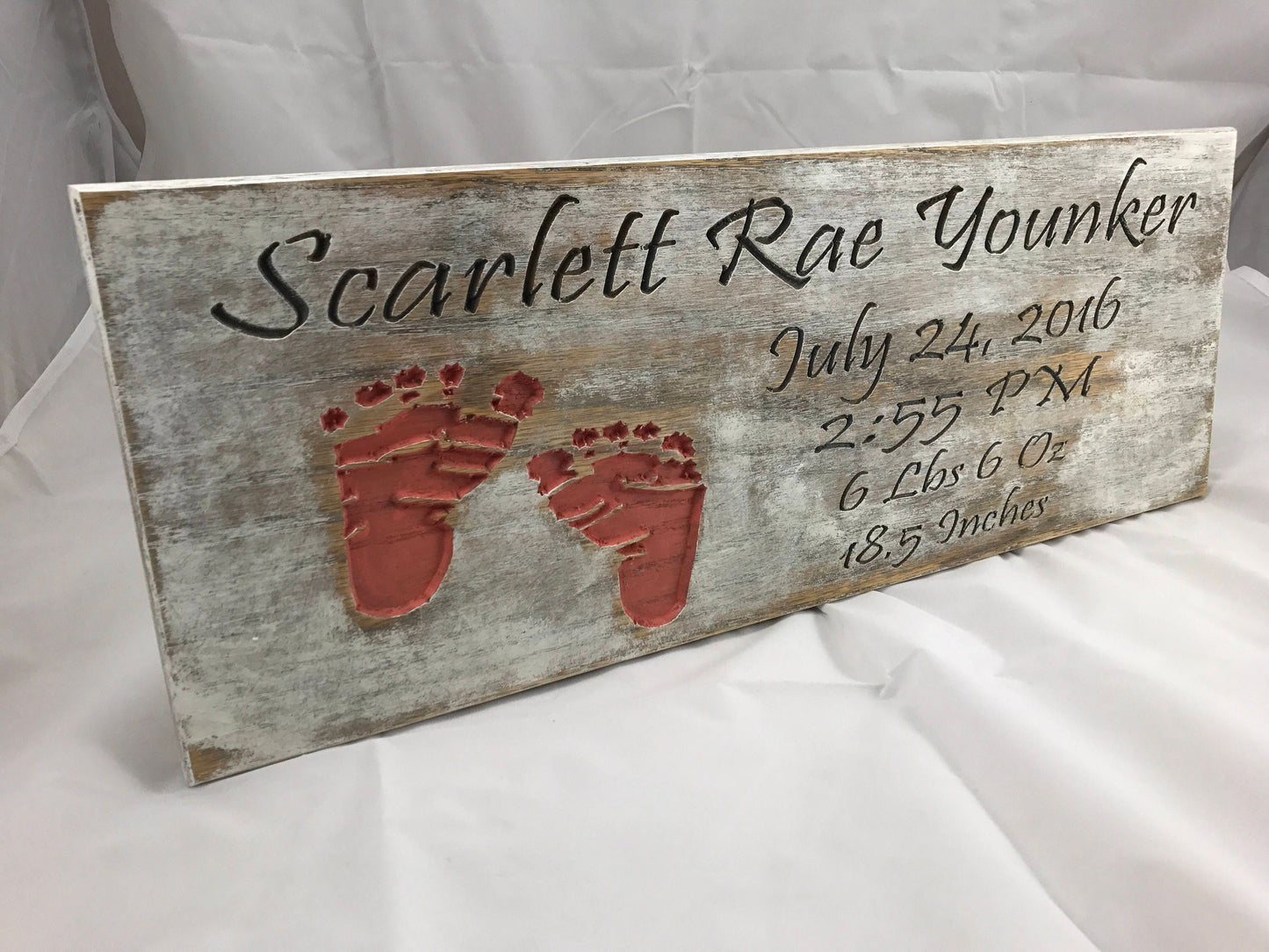 Nursery Decor Personalized Custom Baby Announcement Rustic Sign Christmas Mothers Day Gift for Her Wedding Gift Baby Shower Anniversary