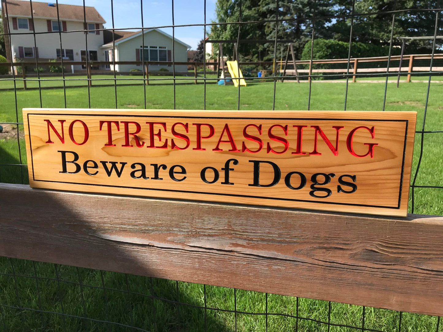 Personalized No Trespassing Beware of Dog Private Property Custom Wood Sign Custom Rustic Family Anniversary Gift Fathers Day Mothers Day
