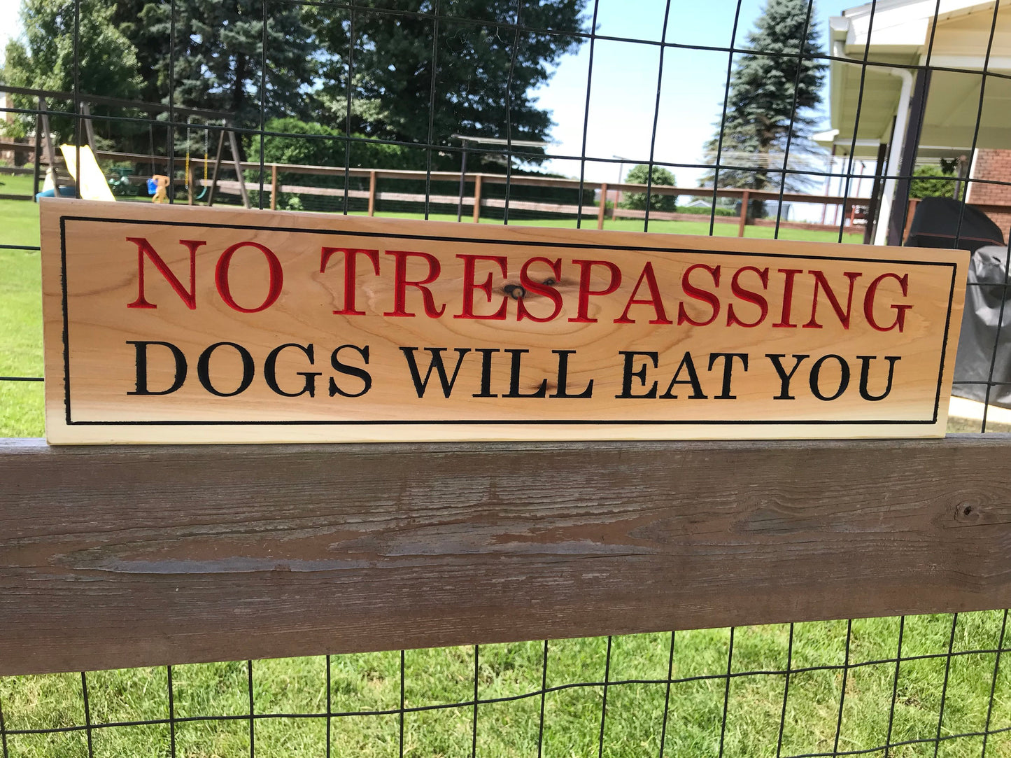 Personalized No Trespassing Beware of Dog Private Property Custom Wood Sign Custom Rustic Family Anniversary Gift Fathers Day Mothers Day