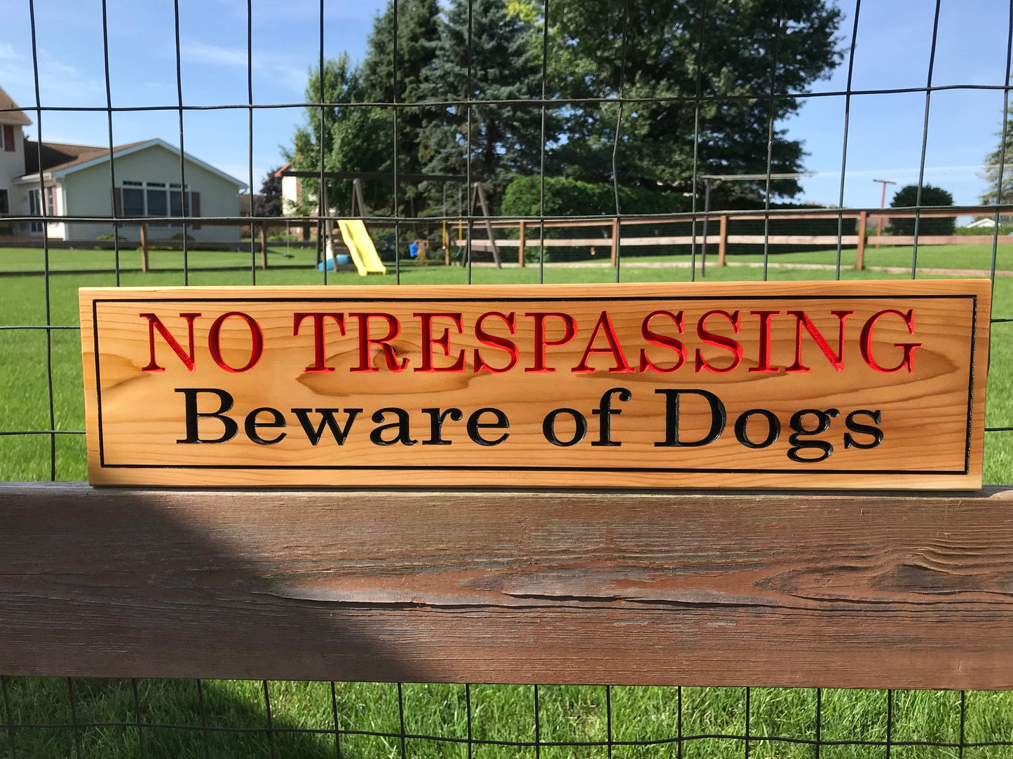 Personalized No Trespassing Beware of Dog Private Property Custom Wood Sign Custom Rustic Family Anniversary Gift Fathers Day Mothers Day
