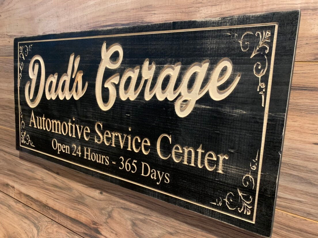 Gifts for Men Gifts For Him Husband Gift Custom Garage Sign Wooden Shop Sign Personalized Man Birthday Gift Construction Wood Workshop Sign