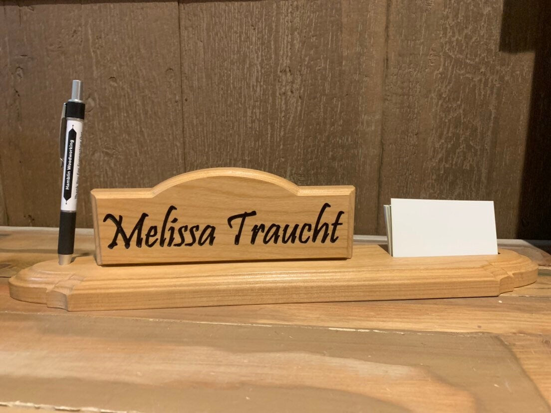 Desk Name Plate, Custom Name Sign, Personalized Wood Desk Name, Customized Cherry Desk Name, Executive Personalized Desk Name Plate