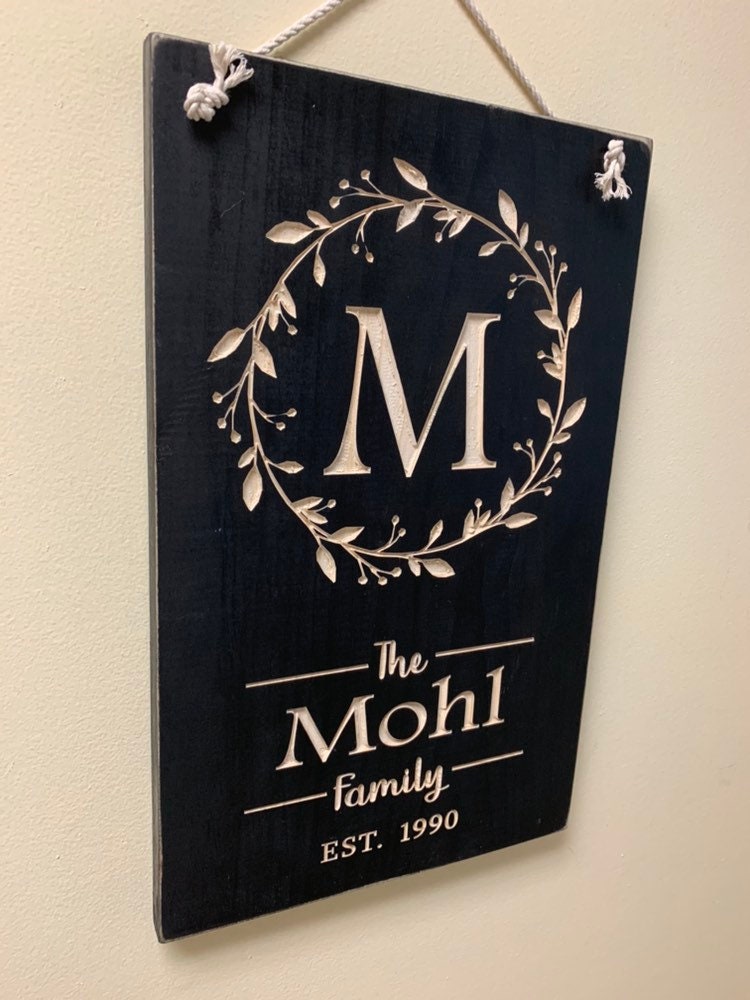 Monogram family sign, Farmhouse Sign, Wedding gift, rustic, Wood signs, Shabby Chic, home decor, anniversary, birthday, gifts for her