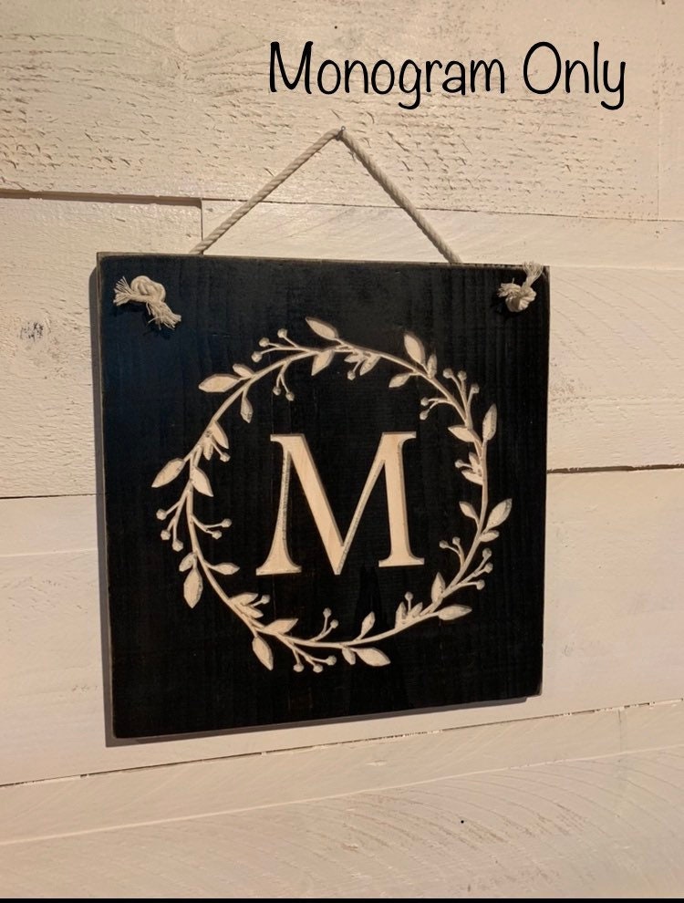 Monogram family sign, Farmhouse Sign, Wedding gift, rustic, Wood signs, Shabby Chic, home decor, anniversary, birthday, gifts for her
