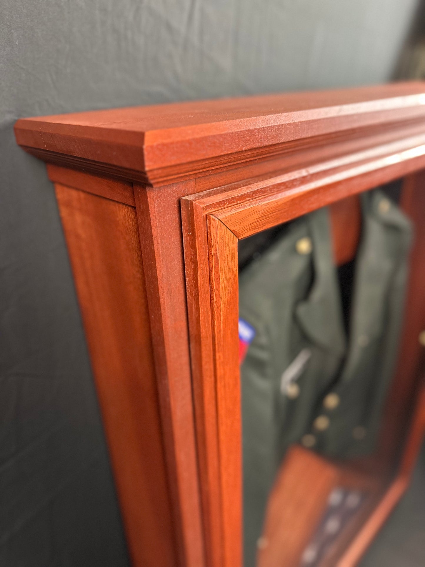Deluxe Uniform Display Case with (optional) matching Flag Case