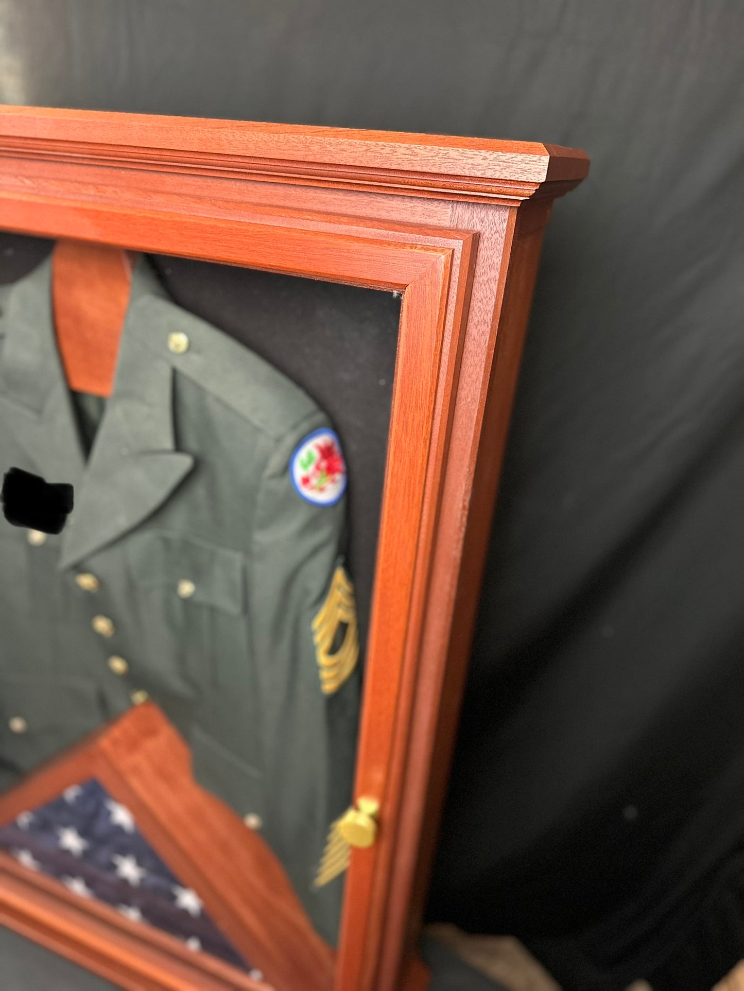 Deluxe Uniform Display Case with (optional) matching Flag Case
