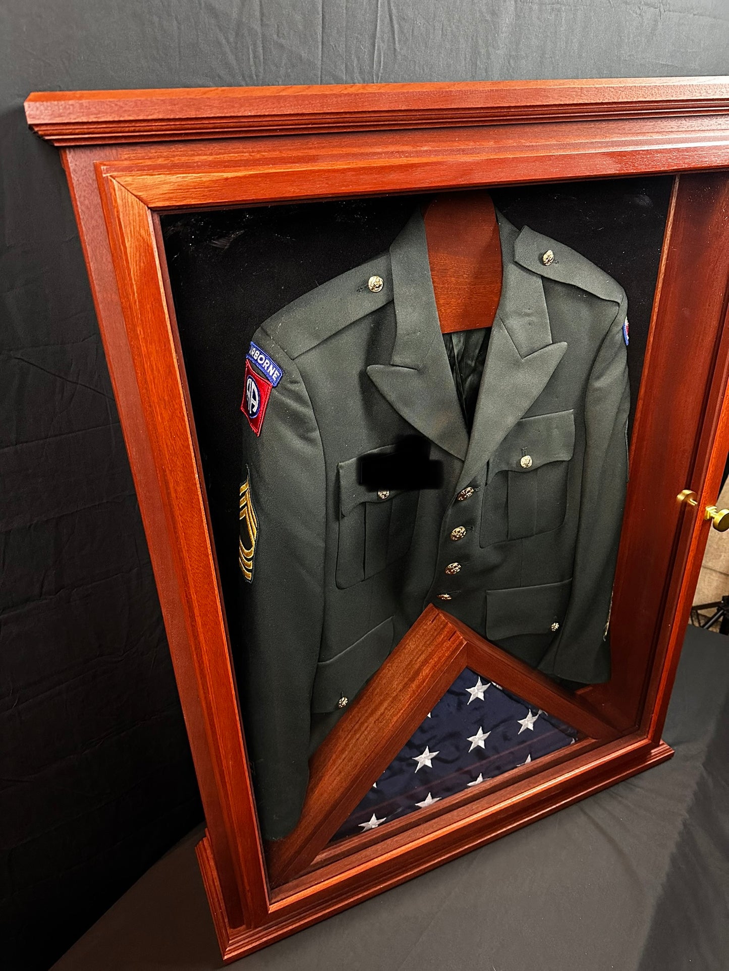 Deluxe Uniform Display Case with (optional) matching Flag Case
