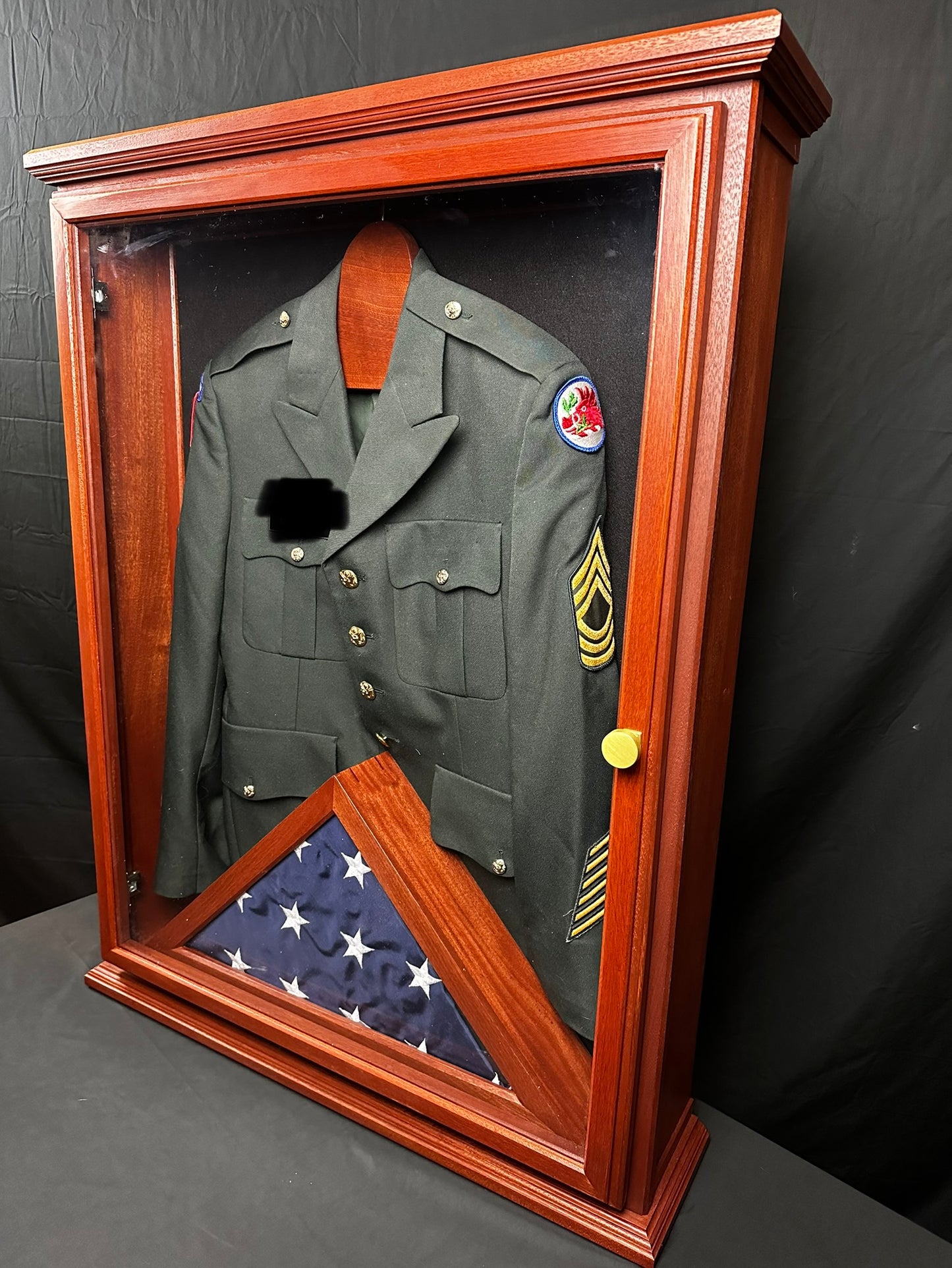 Deluxe Uniform Display Case with (optional) matching Flag Case