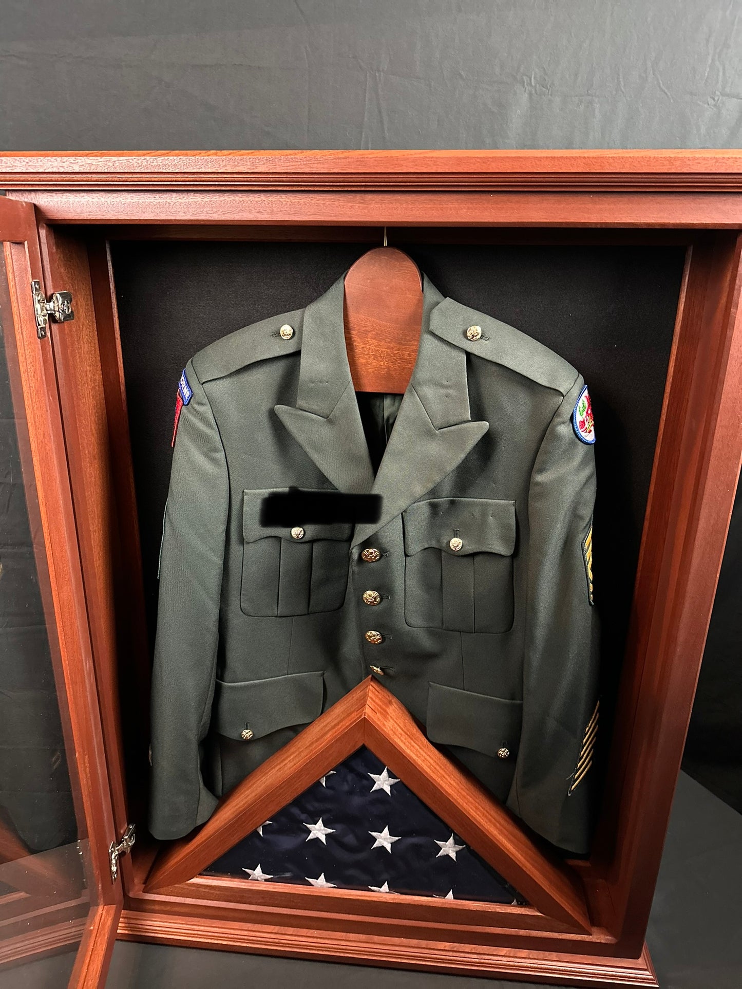 Deluxe Uniform Display Case with (optional) matching Flag Case