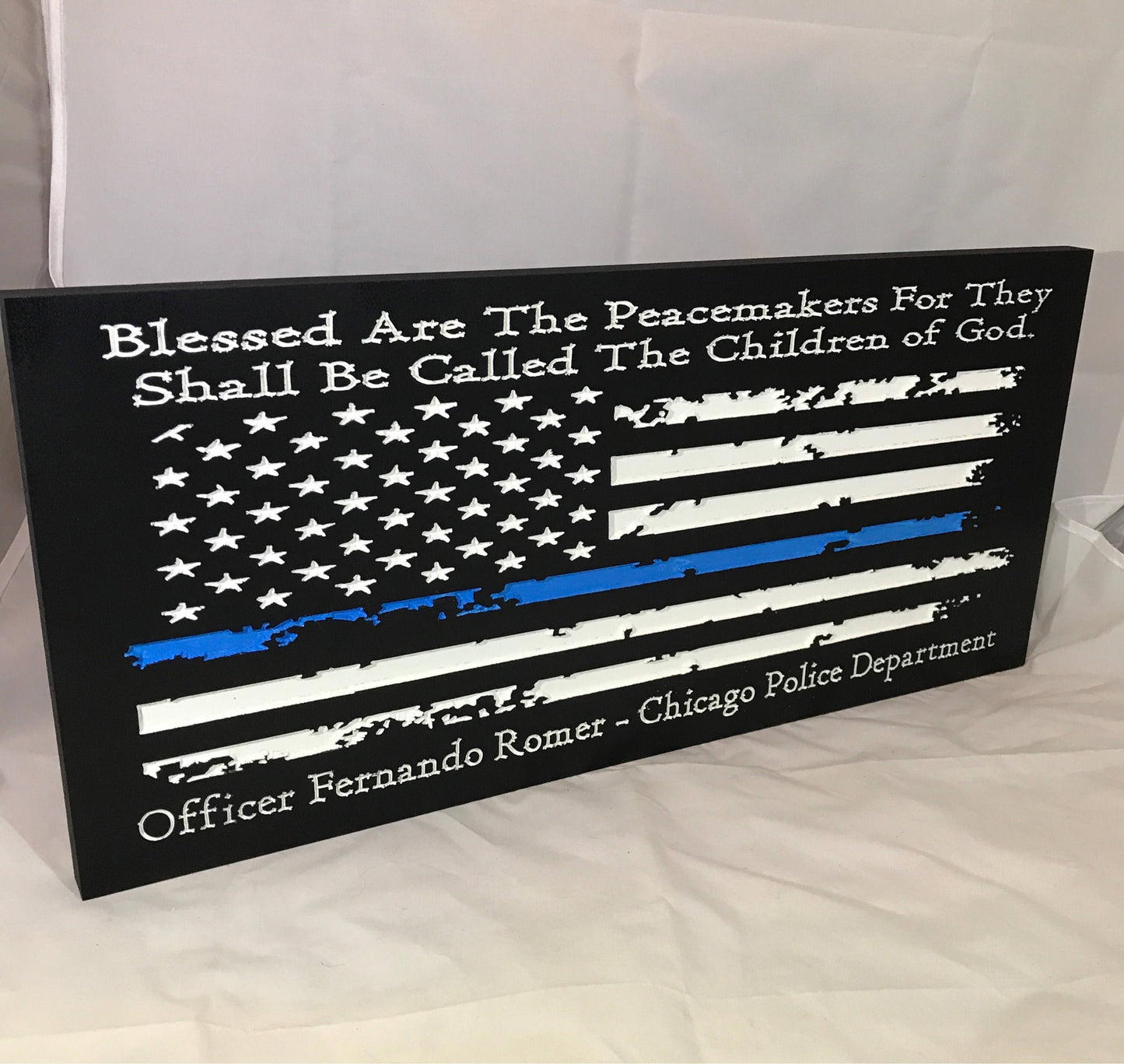 Personalized Police Officer Gifts Police Sign Rustic Thin Blue Line American Flag Home Decor Anniversary Fathers Day Christmas Graduation