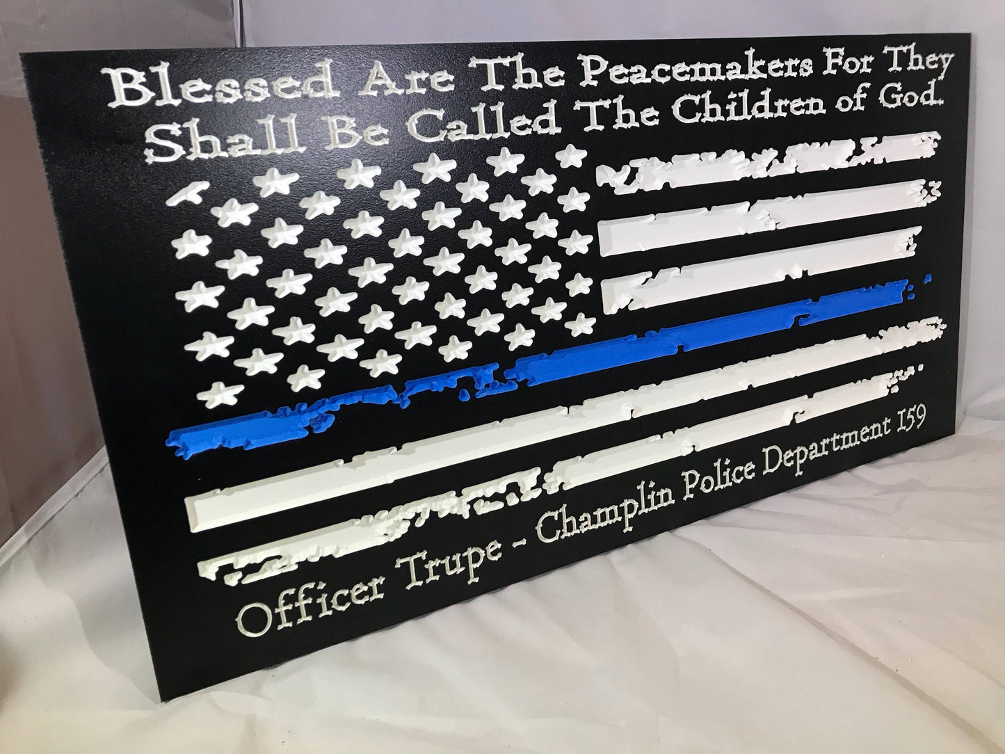 Personalized Police Officer Gifts Police Sign Rustic Thin Blue Line American Flag Home Decor Anniversary Fathers Day Christmas Graduation