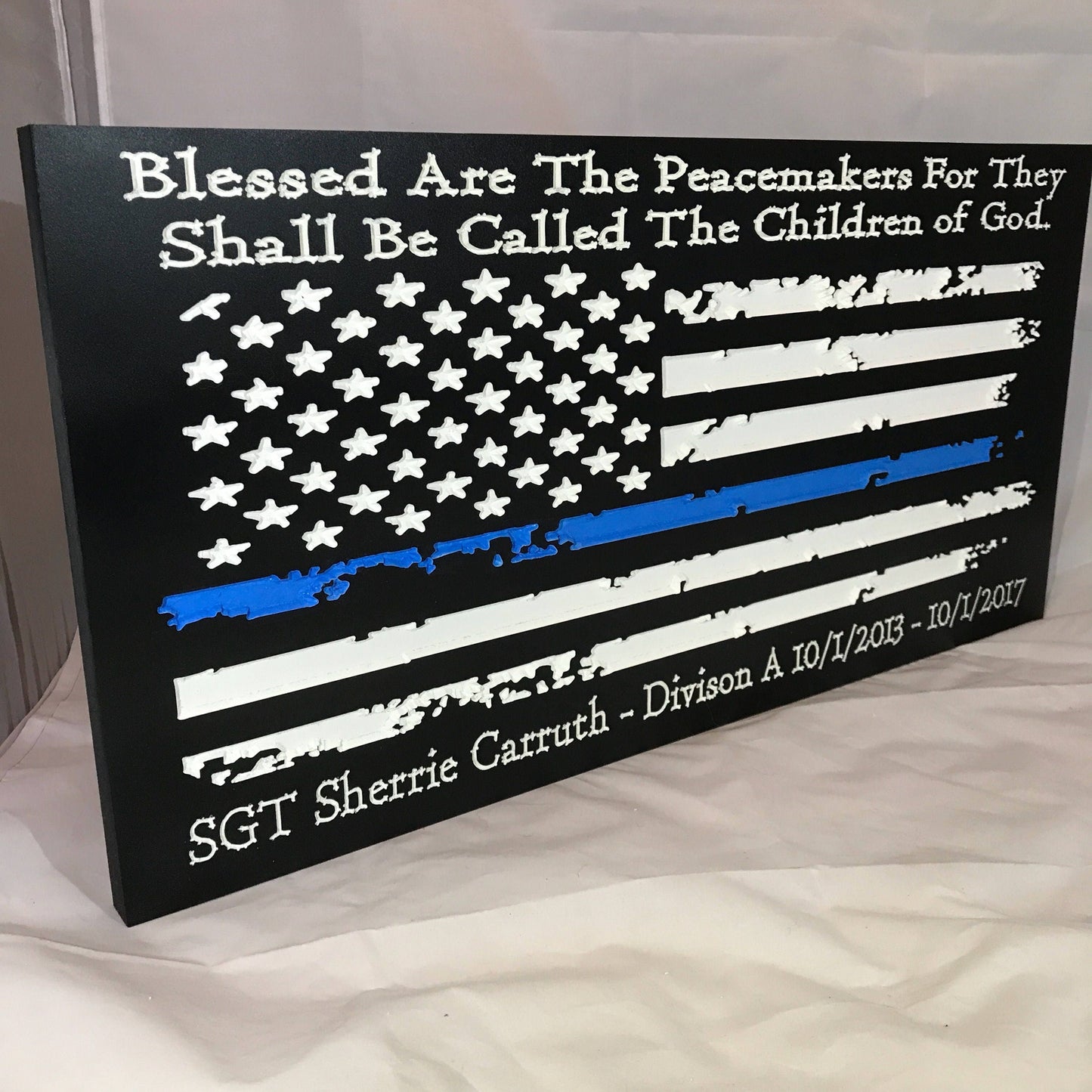 Personalized Police Officer Gifts Police Sign Rustic Thin Blue Line American Flag Home Decor Anniversary Fathers Day Christmas Graduation