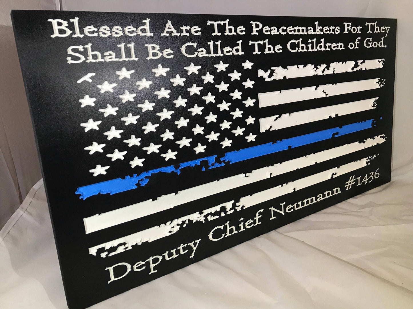 Personalized Police Officer Gifts Police Sign Rustic Thin Blue Line American Flag Home Decor Anniversary Fathers Day Christmas Graduation