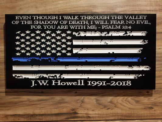 Police Officer Gift, Firefighter Sign, American Flag Thin Blue Line, Fireman, Police Gift, Fireman Gift, Corrections Officer Gift,