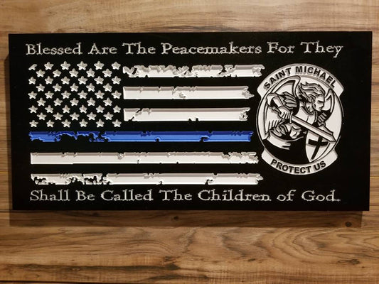 Personalized Police Officer Gifts Police Sign Rustic Thin Blue Line American Flag Home Decor Anniversary Fathers Day Christmas Graduation