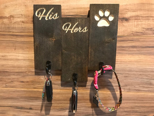 His Hers Dog Key Holder Gift for Her Anniversary Housewarming Custom Sign Home Decor Rustic Farmhouse Shabby Chic Family