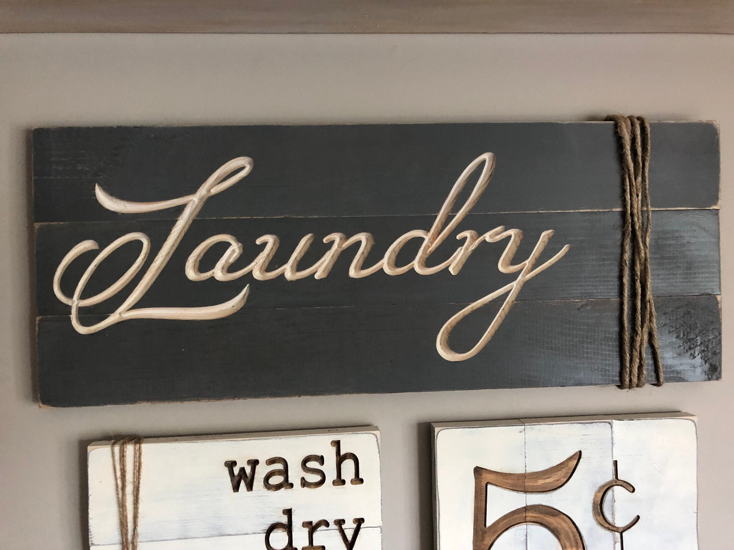 Laundry Room Decor Laundry Room Signs Wash Dry Fold Repeat Rustic Laundry Sign Set Shabby Chic Decor Reclaimed Wood Sign Farmhouse Sign