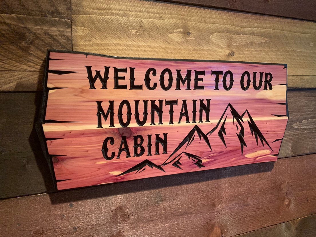 Personalized Cabin Retreat Sign Wooden Signs House Camp Sign Custom Outdoor Name Signs Custom Wood Signs Family Name Sign Mountains RV Sign