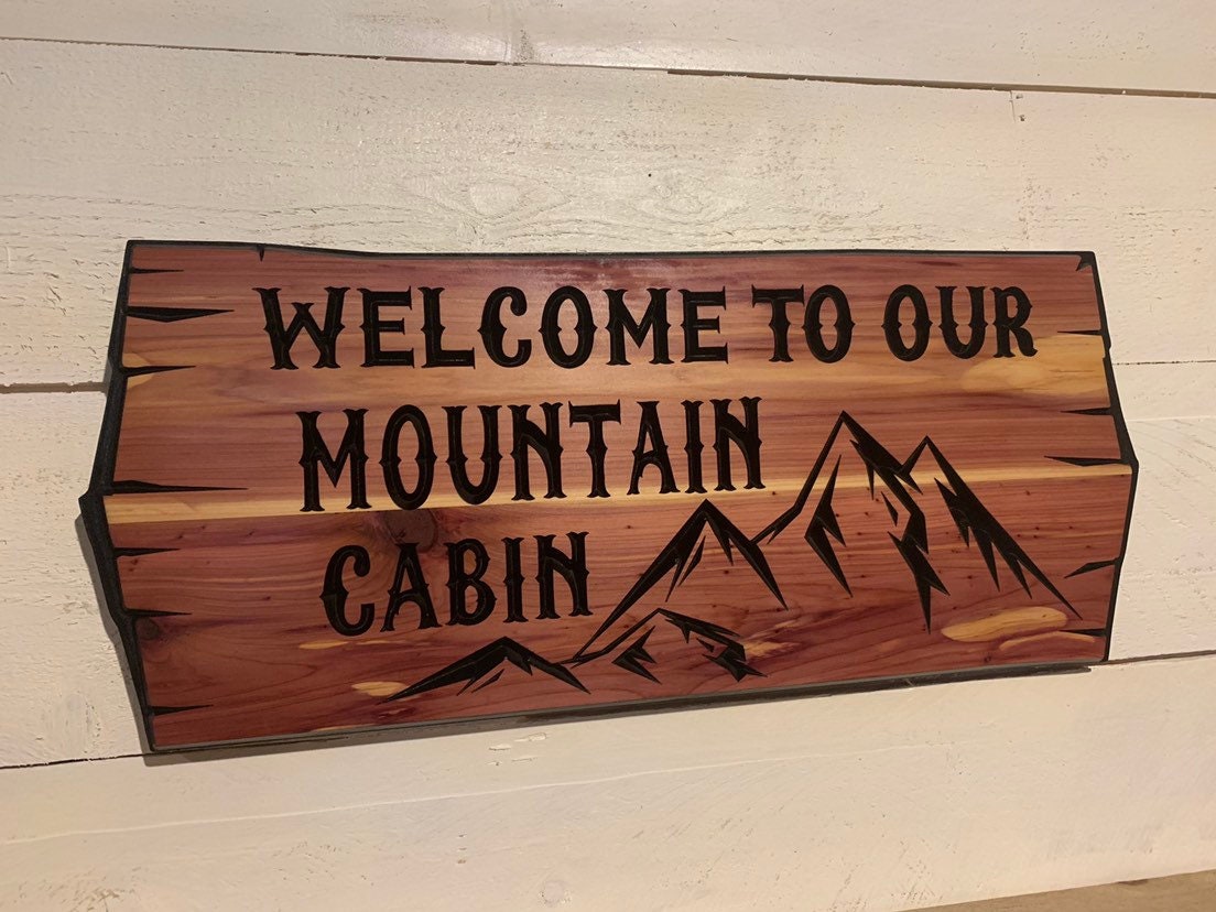 Personalized Cabin Retreat Sign Wooden Signs House Camp Sign Custom Outdoor Name Signs Custom Wood Signs Family Name Sign Mountains RV Sign